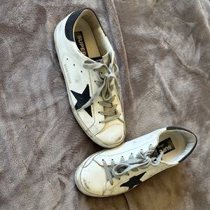 Golden Goose White and Black Sneakers